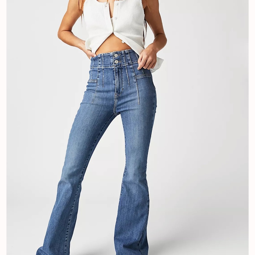 Free people high waisted jeans flare
